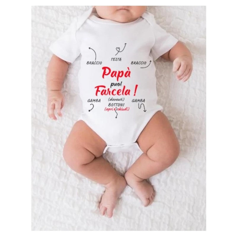 MELLA KIDS - Body con frase - Papà puoi farcela