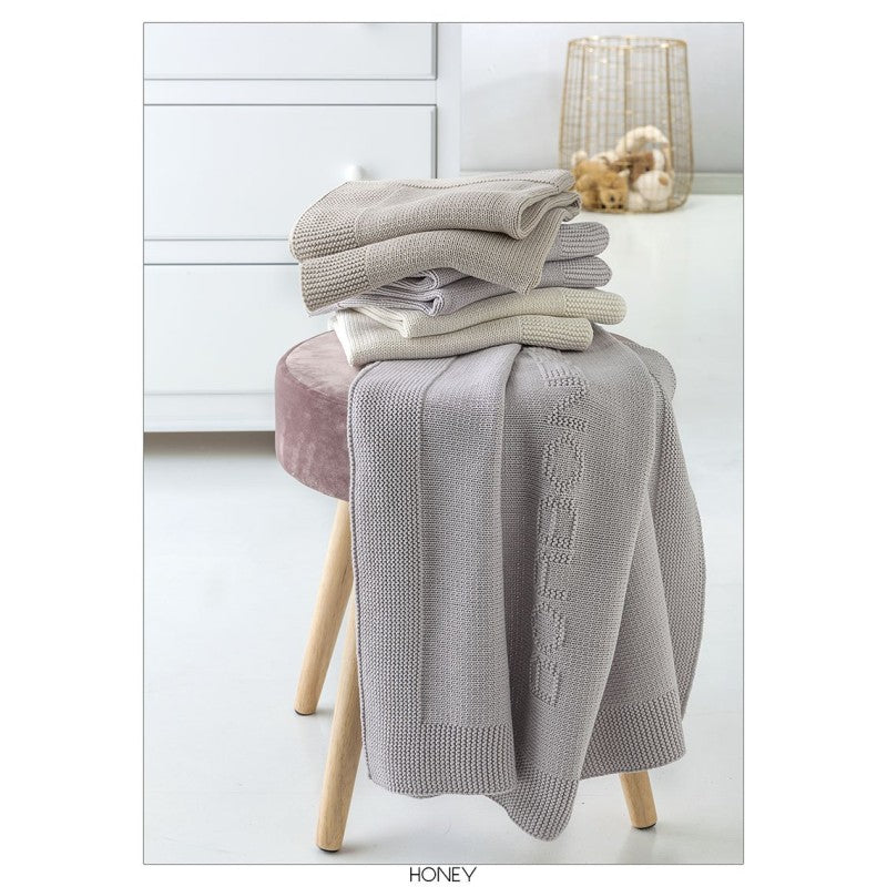 Borbonese Kids - Copertina in COTONE con logo ricamato - Honey - colore Perla