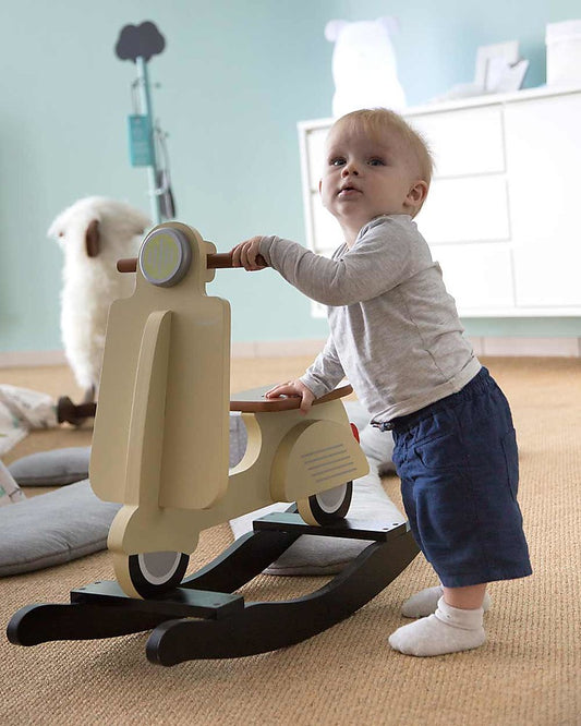 Childhome Vespa Scooter a Dondolo - Panna - PERSONALIZZATO con nome bimbo