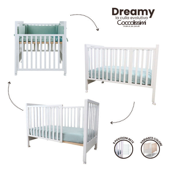 COCCOLISSIMI - Lettino EVOLUTIVO Dreamy bianco