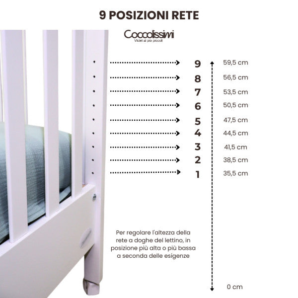 COCCOLISSIMI - Lettino EVOLUTIVO Dreamy bianco