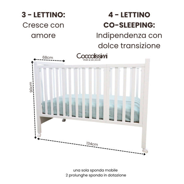 COCCOLISSIMI - Lettino EVOLUTIVO Dreamy bianco