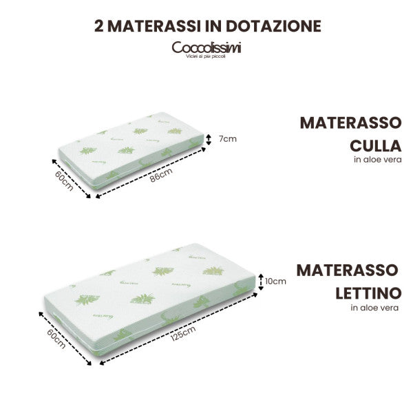 COCCOLISSIMI - Lettino EVOLUTIVO Dreamy bianco