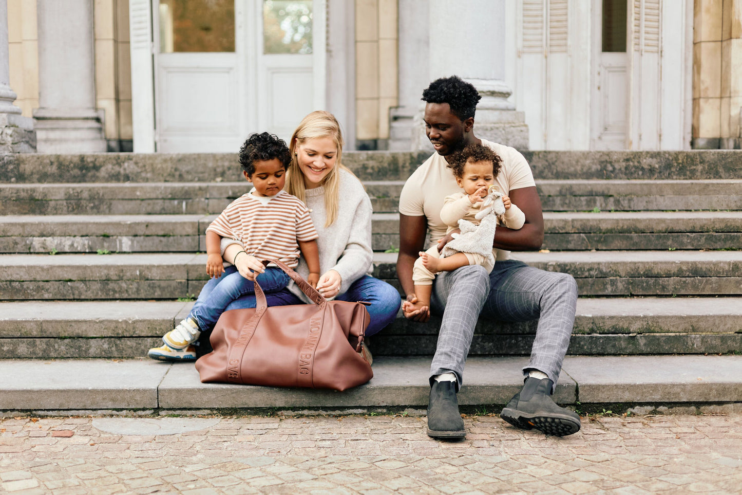 Childhome Mommy Bag Signature Simil Pelle Tabacco