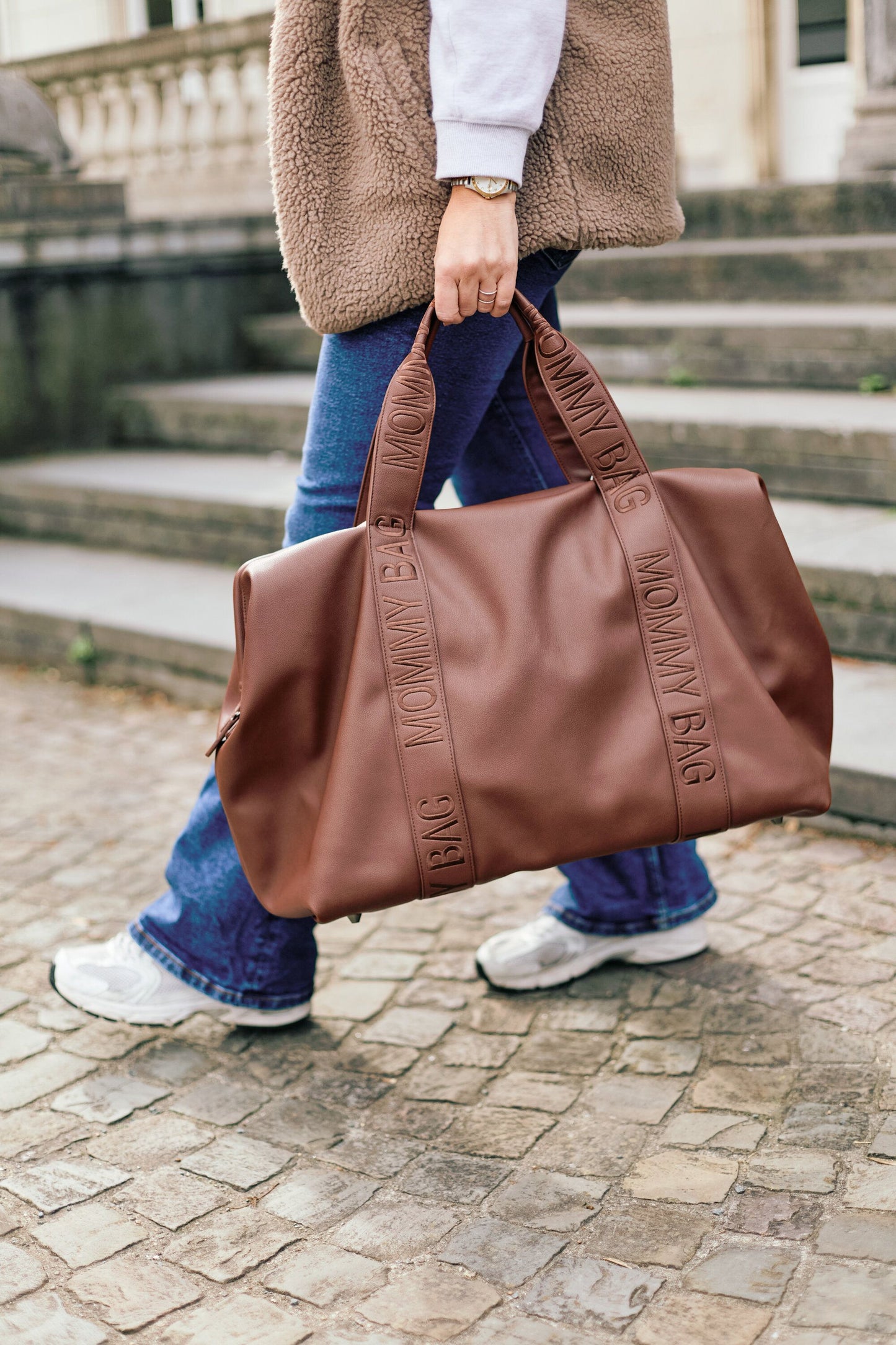 Childhome Mommy Bag Signature Simil Pelle Tabacco