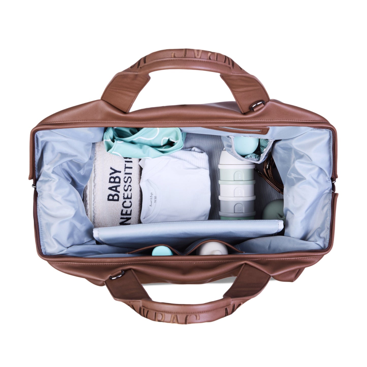 Childhome Mommy Bag Signature Simil Pelle Tabacco