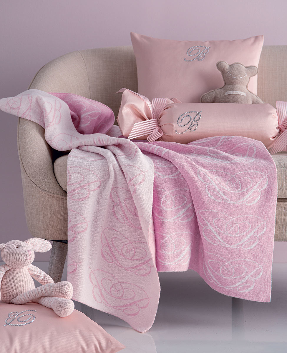 Blumarine COPERTINA Culla / Carrozzina DOPPIA B 101040077 - lampone