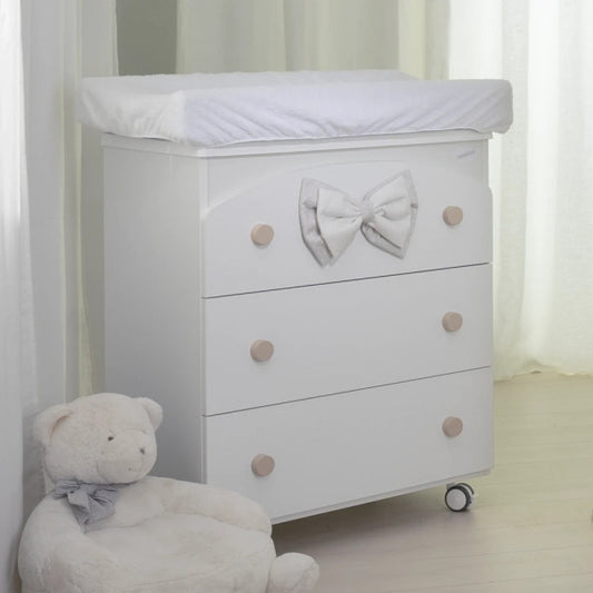 Coccolissimi Fasciatoio Tondo 3 cassetti Stars - tortora