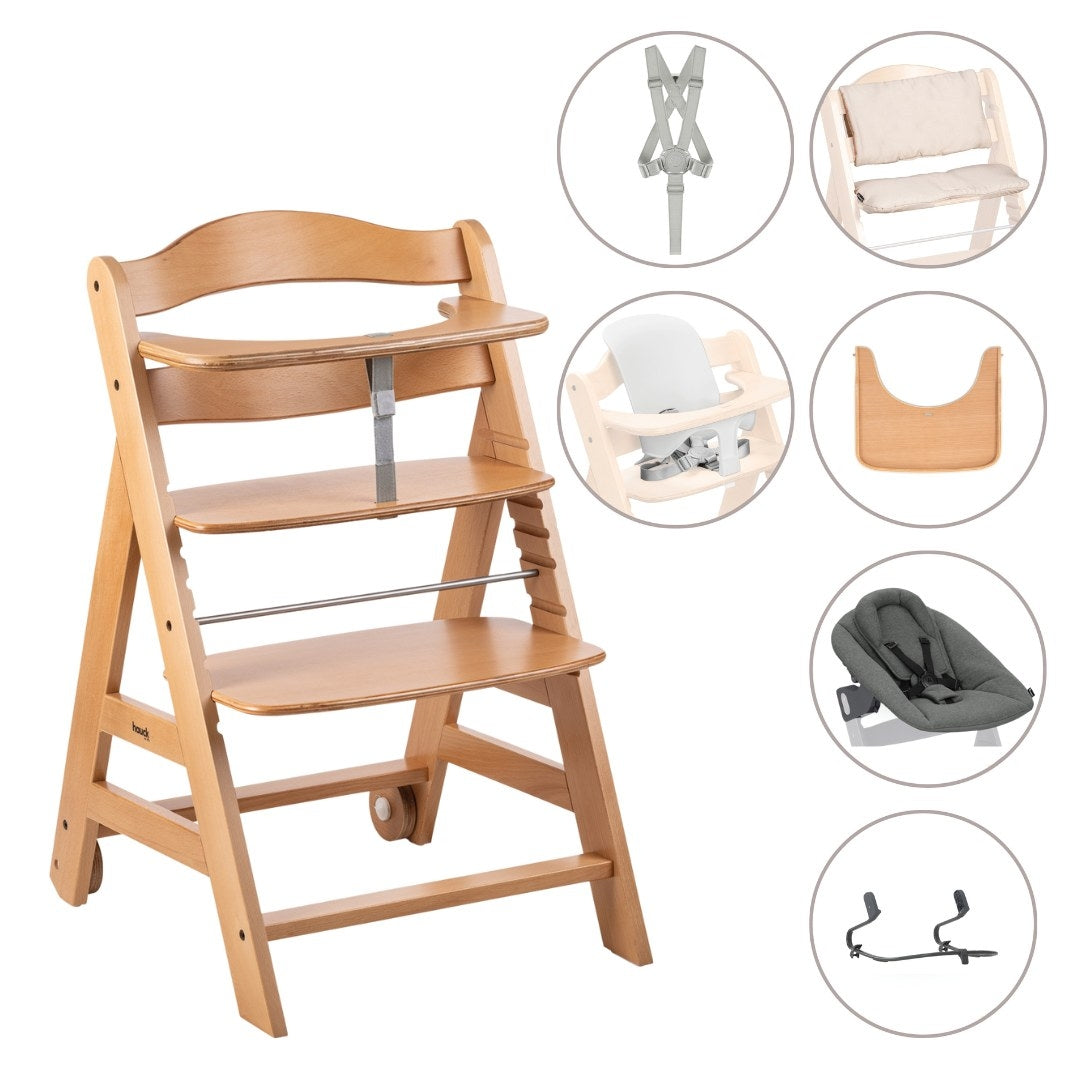 Hauck Set seggiolone evolutivo in legno Beta+ (6in1) – Semplicemente Sei by Bebissimo