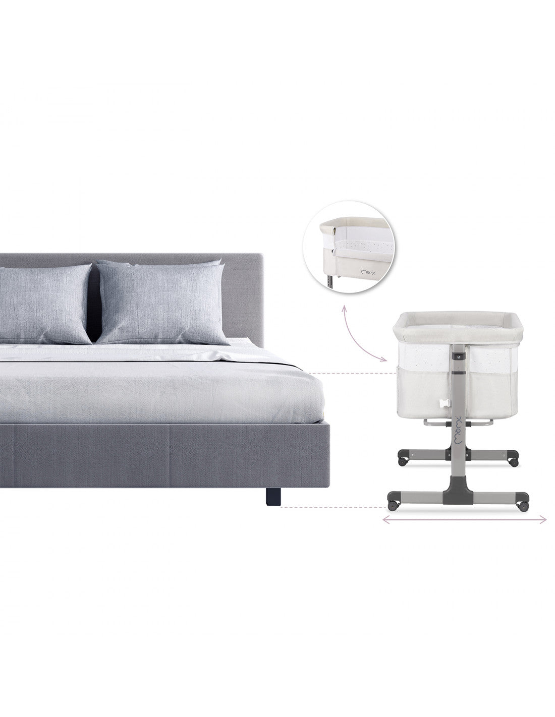 MoMi culla REVO 2in1 colore light grey