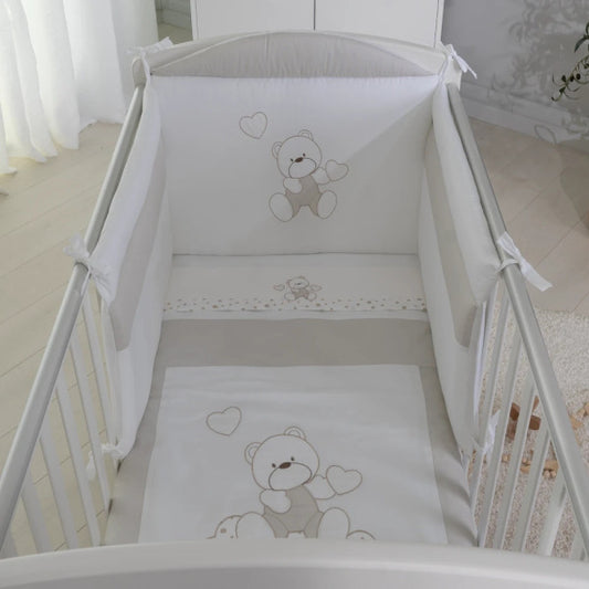 Coccolissimi Parure lettino - Paracolpi + Piumino sfoderabile + Set lenzuola 3pz - SIMPATICO