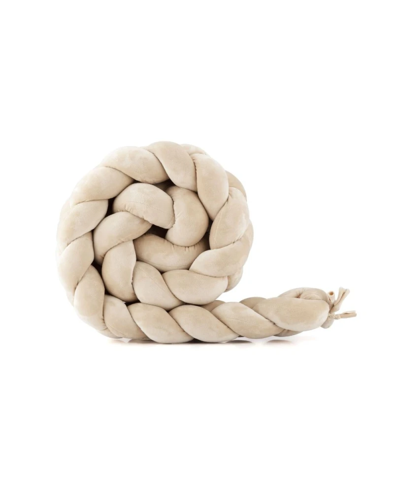WALDIN Paracolpi treccia in velluto per culla e lettino - Beige