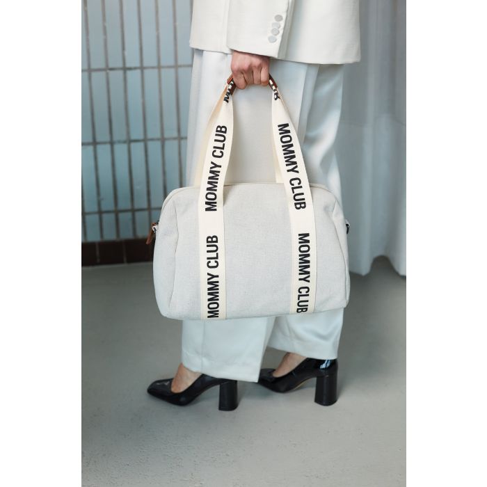 CHILDHOME Mommy Club borsa SIGNATURE TELA BIANCO - 402755