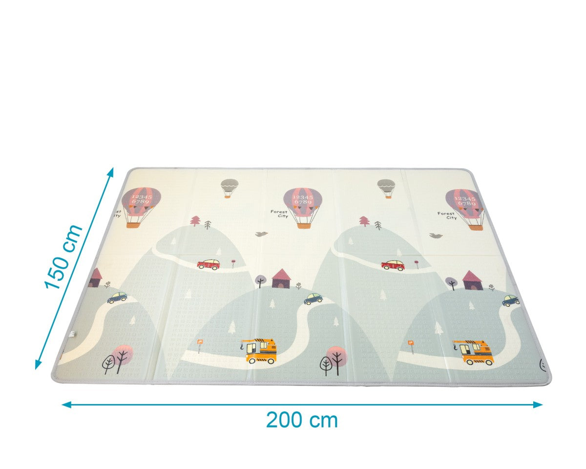 KIOKIDS - Tappeto giochi reversibile pieghevole - MONTAGNE