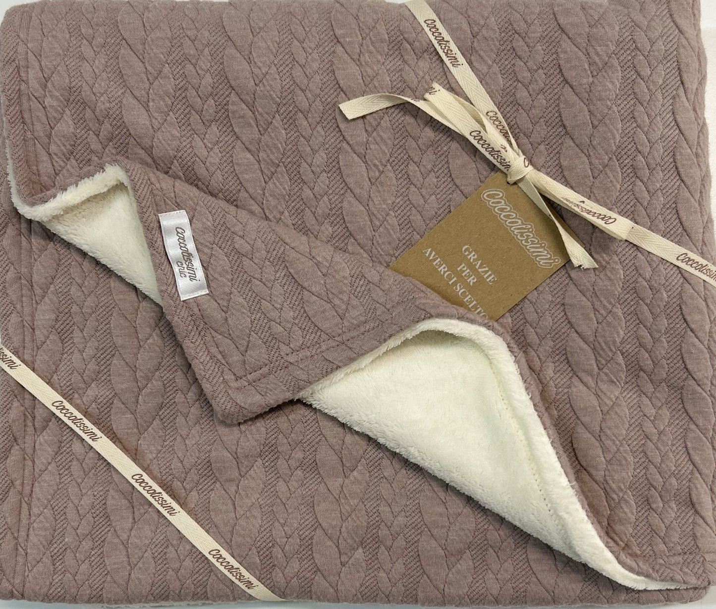COCCOLISSIMI Lettino Coperta Trecce - Teddy Old Rose