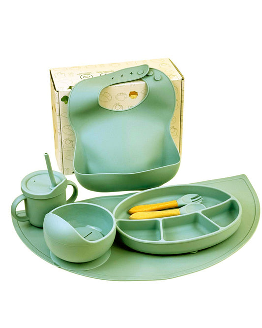 Dinner set - Set pappa silicone - verde