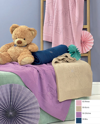 Blumarine COPERTINA Culla / Carrozzina ORSETTO 95x110 - colori assortiti