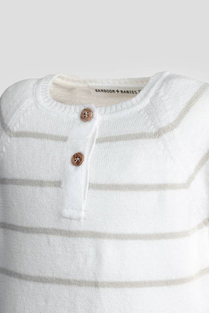 BAMBOOM Maglia a righe maniche corte - 1009 - WARM WHITE 128