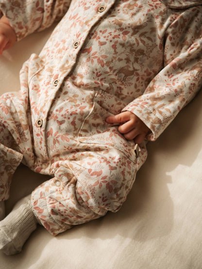 BAMBOOM Tutina Lineare con tasche 1019 - PRINT AUTUMN FOREST 342