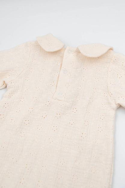 BAMBOOM Tutina con colletto elegante 1020 - WARM WHITE 128