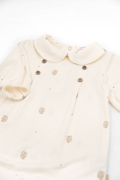 BAMBOOM Tutina con colletto elegante 1020 - PRINT SQUIRREL 344