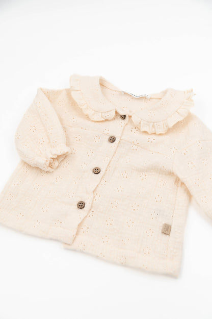 BAMBOOM Blusa con colletto volant 1025 - Warm white 345