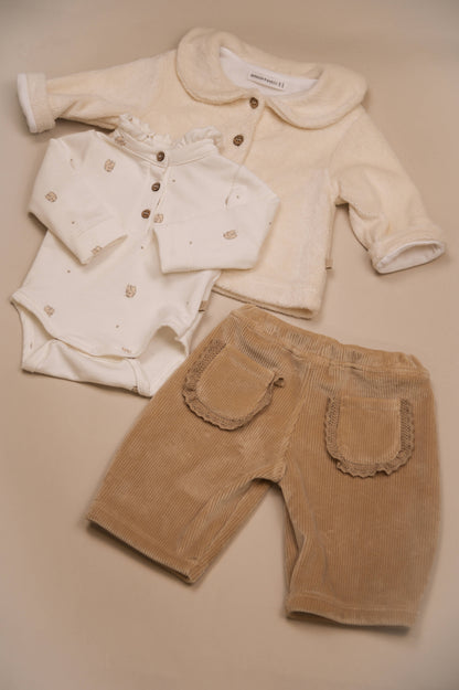 BAMBOOM Pantalone Pants curderoy ampio 1027 - Mocha sand 347