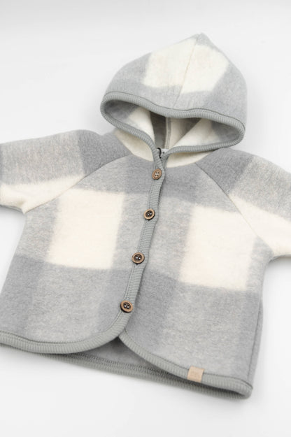 BAMBOOM Felpa Lana cotta con cappuccio 1038 - MOSS GREY 351