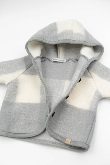 BAMBOOM Felpa Lana cotta con cappuccio 1038 - MOSS GREY 351