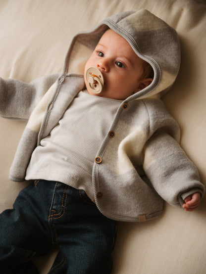 BAMBOOM Felpa Lana cotta con cappuccio 1038 - MOSS GREY 351