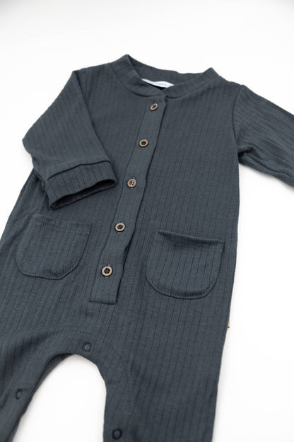 BAMBOOM Tutina Bimbo con piedi e bottoncini davanti 1041 - MIDNIGHT BLU 343