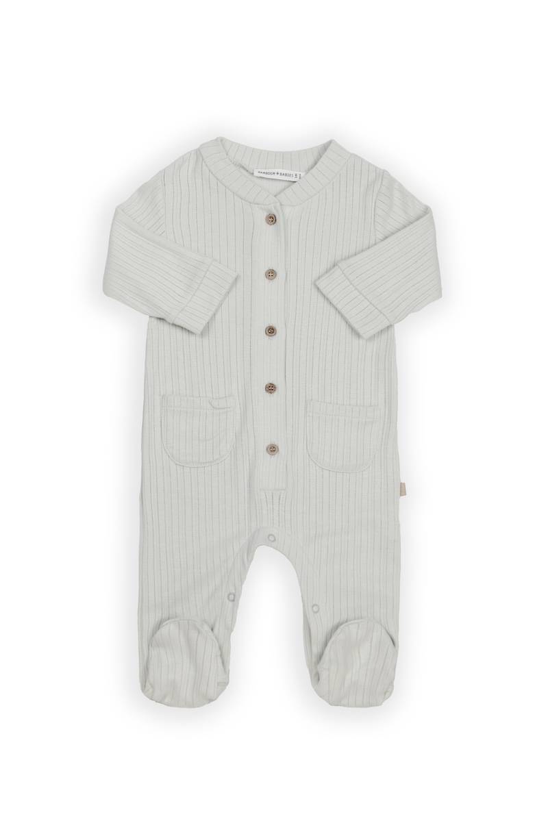 BAMBOOM Tutina Bimbo con piedi e bottoncini davanti 1041 - SKY GREY 352