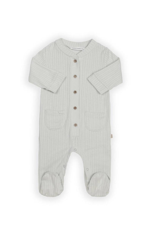 BAMBOOM Tutina Bimbo con piedi e bottoncini davanti 1041 - SKY GREY 352