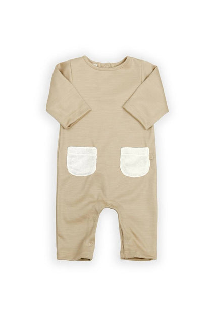 BAMBOOM Tutina con tasche teddy 1042 - MOCHA SAND 347