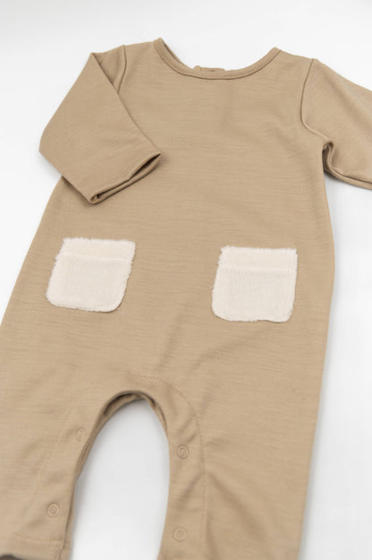 BAMBOOM Tutina con tasche teddy 1042 - MOCHA SAND 347