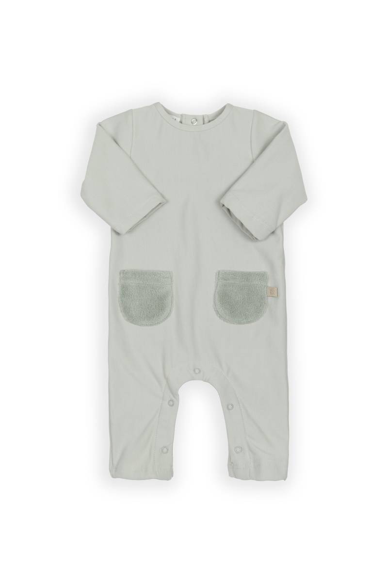BAMBOOM Tutina con tasche teddy 1042 - SKY GREY 352