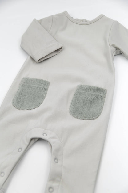 BAMBOOM Tutina con tasche teddy 1042 - SKY GREY 352