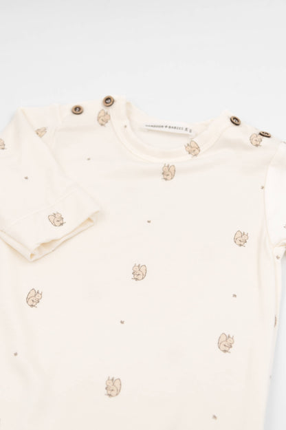 BAMBOOM Tutina lineare con apertura spalla con piedi 1043 - Squirrel 344