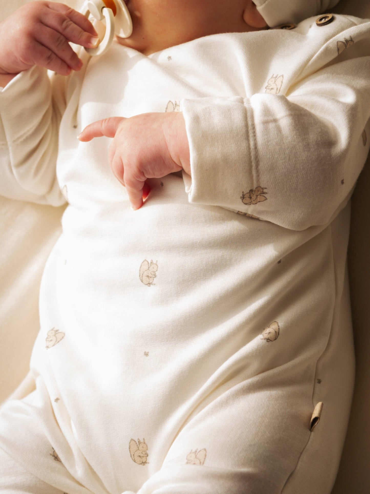 BAMBOOM Tutina lineare con apertura spalla con piedi 1043 - Squirrel 344