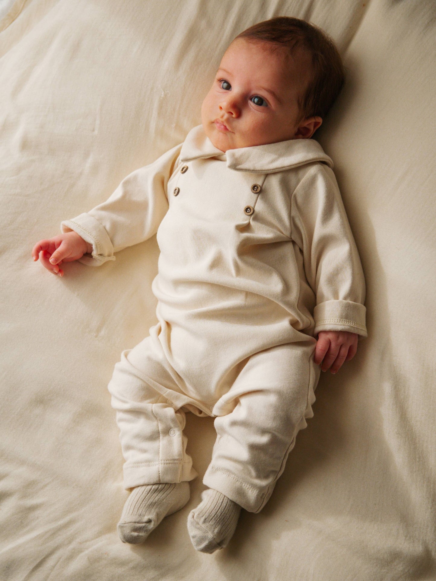BAMBOOM Tutina Bimbo elegante con colletto 1044 - warm white 345 - AI