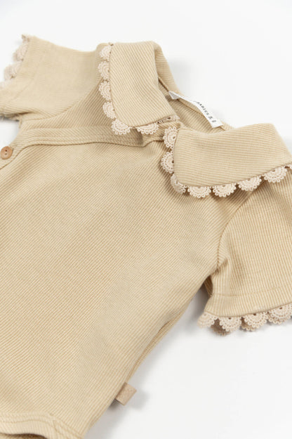 BAMBOOM Body con colletto Embroidery - 1109 - MUSTARD 270