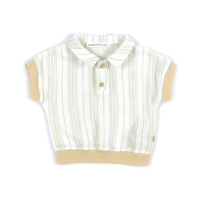 BAMBOOM Polo bimbo - 1110 - STRIPE WHITE/BLU 272