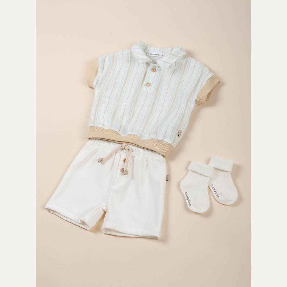 BAMBOOM Polo bimbo - 1110 - STRIPE WHITE/BLU 272