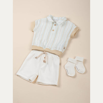 BAMBOOM Polo bimbo - 1110 - STRIPE WHITE/BLU 272