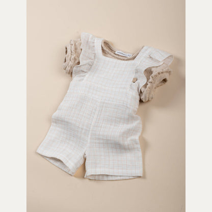 BAMBOOM Salopette bimba - 1118 - SQUARE WHITE/PINK 278