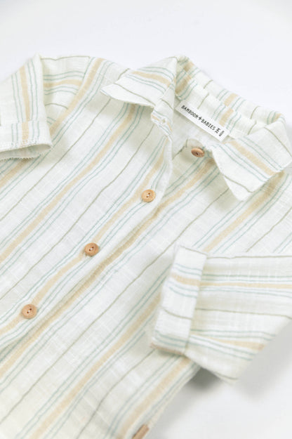 BAMBOOM Camicia bimbo - 1129 - STRIPE WHITE/BLU 272