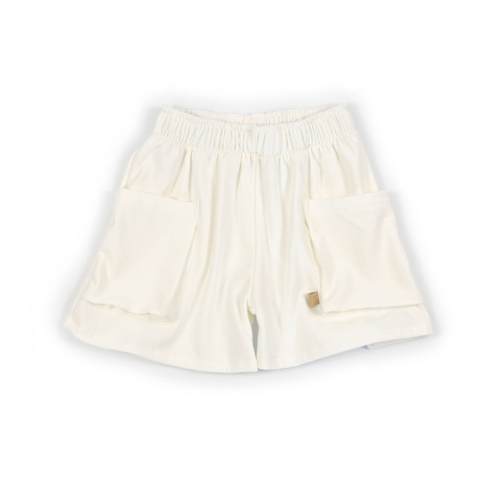 BAMBOOM Short bimba con tasche - 1137 - OFFWHITE 111