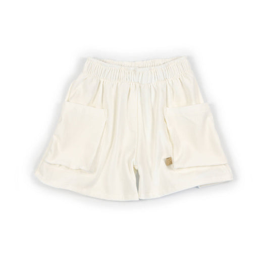 BAMBOOM Short bimba con tasche - 1137 - OFFWHITE 111