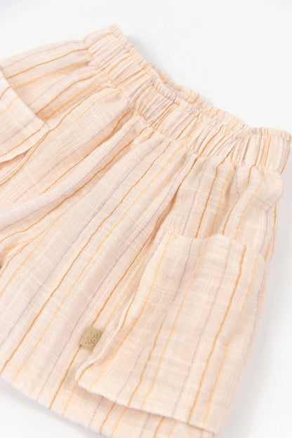 BAMBOOM Short bimba con tasche - 1137 - STRIPE PINK 277