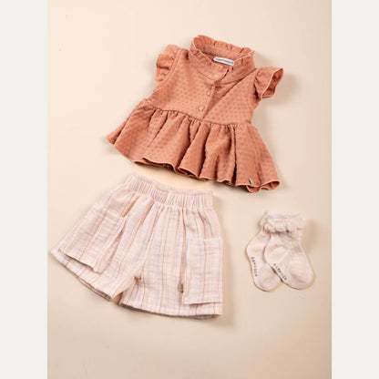BAMBOOM Short bimba con tasche - 1137 - STRIPE PINK 277